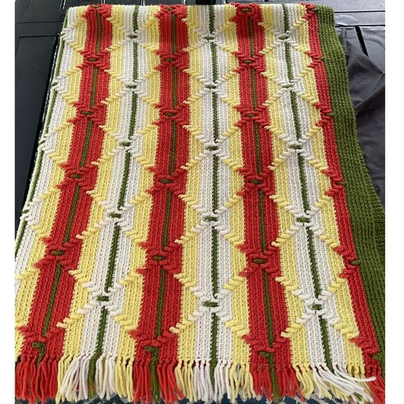 Homemade Afghan with Fringe - Picture 3 of 5